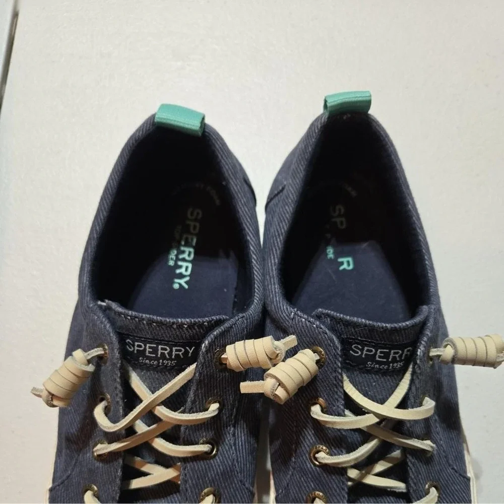 Sperry Women's Casual Sneakers Shoes Blue Denim Memory Foam Size6